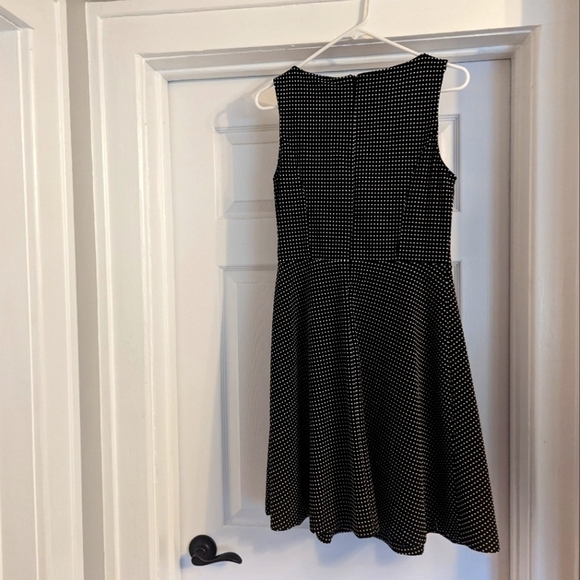WMN'S MERONA Hgh Nck Blk & Wht Polka Dot F&F Dress - Sz S - Picture 4 of 5